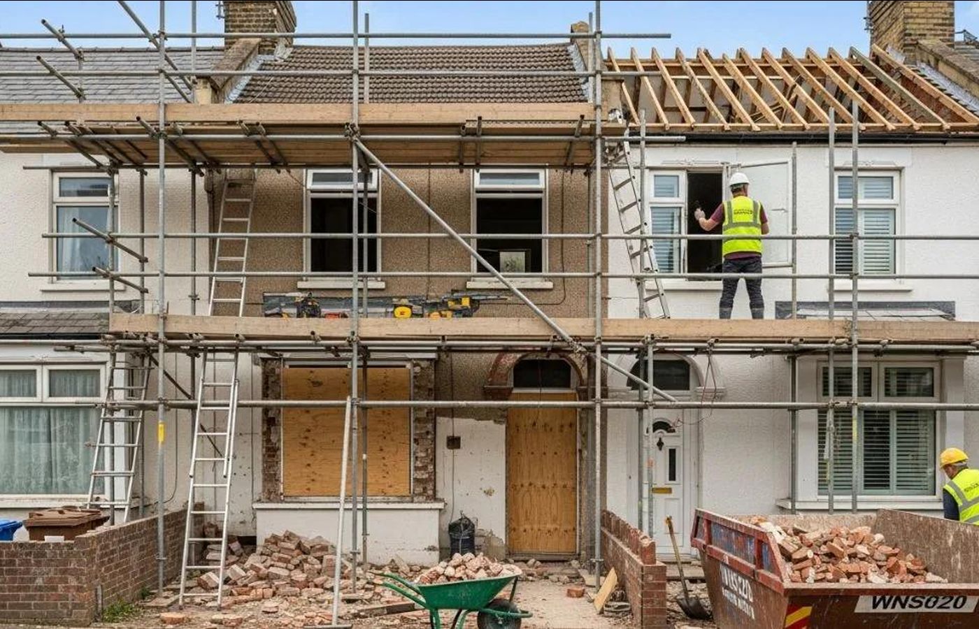 Terrace houses during refurbishment